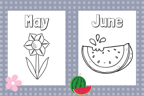 Months Of The Year Printable Coloring Pages Etsy