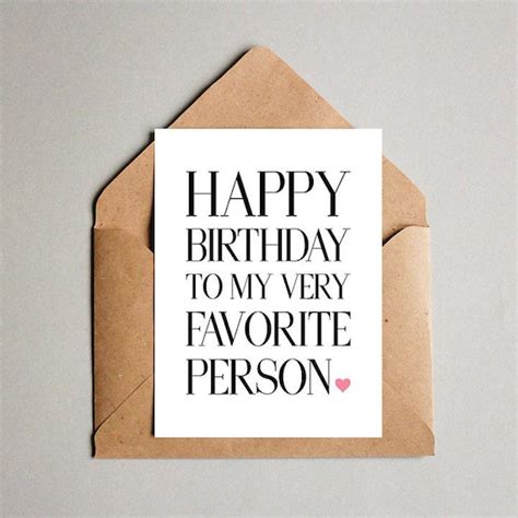 Happy Birthday To My Favorite Person Birthday Card Greeting
