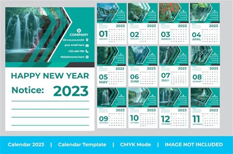 Plantilla De Diseño De Calendario De Pared 2023 Vector Premium