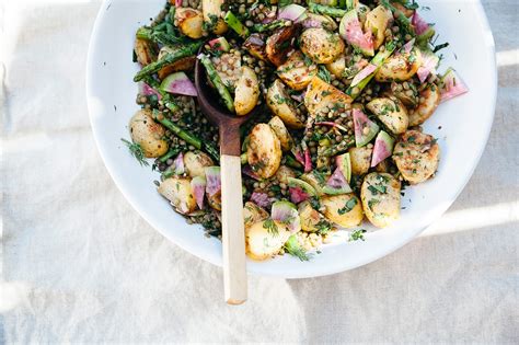Potatoes offer complex carbohydrates and generous doses of potassium, iron, and vitamin b6. Roasted Potato Salad with French Lentils & Spring Vegetables
