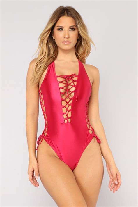 Swimwear Red Swimsuit Swimsuits One Piece
