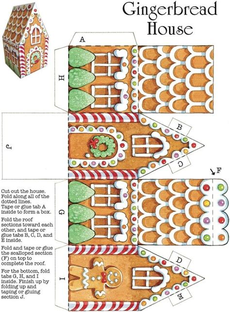 Gingerbread House Template Christmas Paper Easy