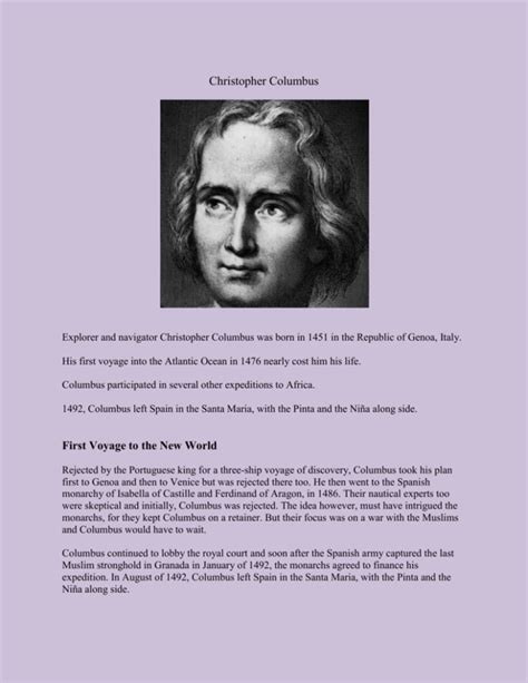 Christopher Columbus Biography