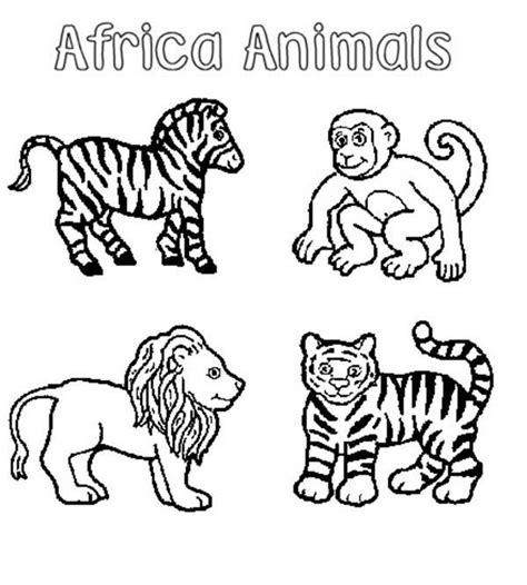 African Animals Safari Coloring Page Coloring Sky African Animals