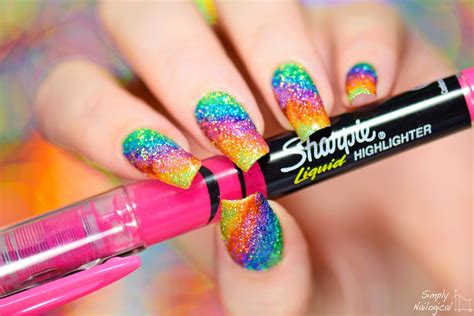 Simply Nailogical Sparkly Highlighter Rainbow Nail Art