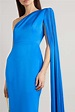 ALEX PERRY Marnel one-shoulder cape-effect pleated satin-crepe maxi ...