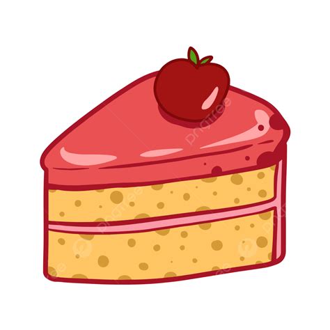 Gambar Sepotong Stiker Kartun Kue Kue Potongan Kue Irisan Kue PNG