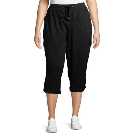 Terra And Sky Terra And Sky Womens Plus Size Cargo Capri With Taping