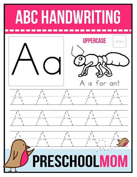 alphabet handwriting  handwriting worksheets  pinterest