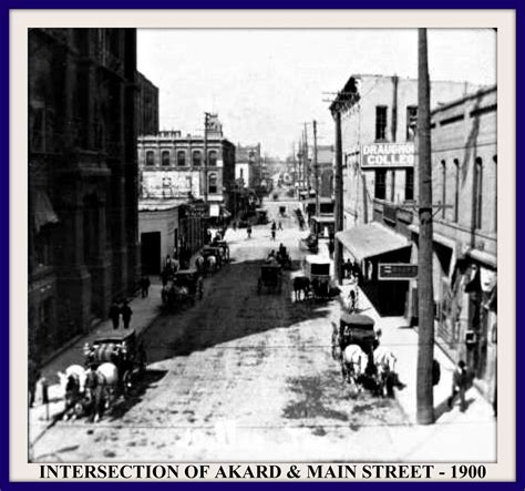 Dallas Texas Intersection Of Akard And Main Street 1900 Dallas Fort