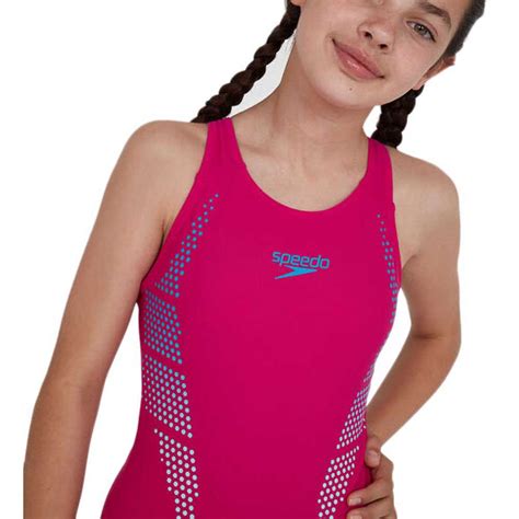 Speedo Girls Plastisol Placement Muscleback Swimming Costume Swimsuit