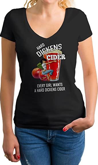 Vintage Girl Wants Hard Dick Cider Womens V Neck Shirt