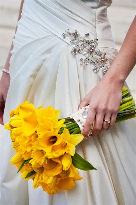 Yellow Daffodil Bridal Bouquet Photo By Washington Dc Based Wedding