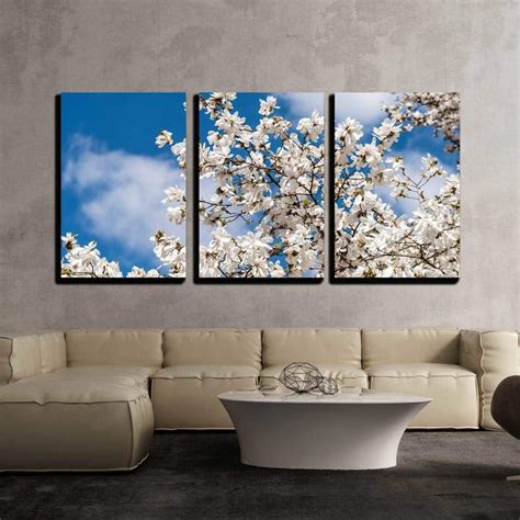 Wall26 3 Piece Canvas Wall Art White Magnolia Flowers In Spring