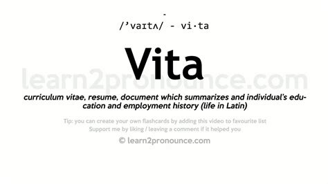 View Pronounce Vitae Curriculum Background Plural