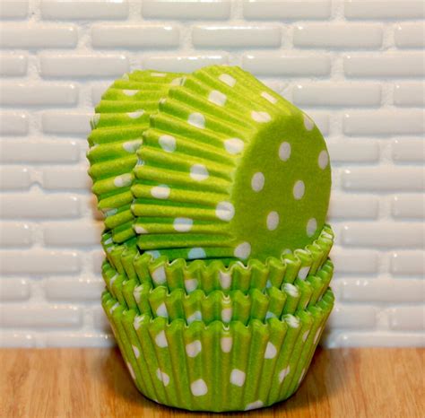 Mini Lime Green Polka Dot Cupcake Liners Qty 50 Mini Lime Etsy
