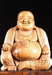 STATUE OF THE DAY Wooden Fat Buddha of Prosperity Sculpture 24 ...