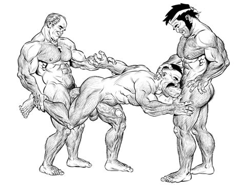 rule 34 anal anal sex gay logan artist monochrome sketch sketch page yaoi 4182454