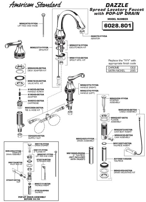 Replacing bathtub faucet parts do not have to be difficult anymore! PlumbingWarehouse.com - American Standard Bathroom Faucet ...