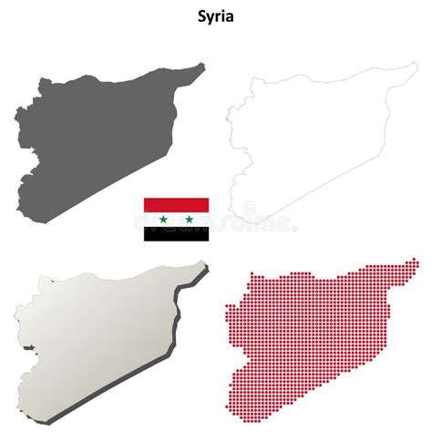 Sistema Del Mapa Del Esquema De Siria Ilustraci N Del Vector Ilustraci N De Detallado Silueta