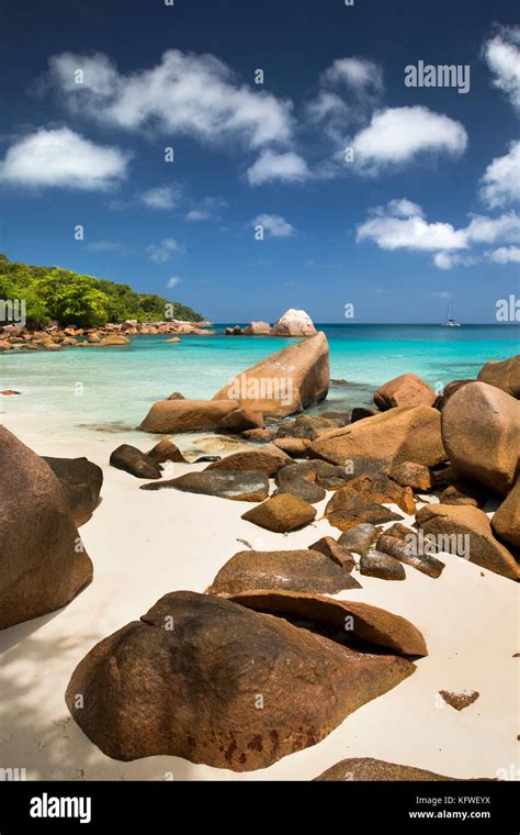 The Seychelles Praslin Anse Lazio Beach Red Coloured Granite Rocks