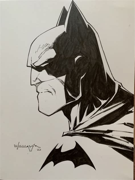 Batman Head Sketch Scott Williams In E Cs Sketch Room Comic Art