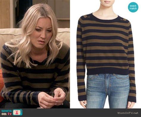 Pennys Olive Green And Navy Striped Sweater On The Big Bang Theory