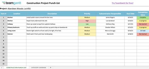 What Is A Construction Punch List Definition Excel Template