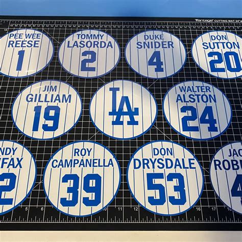 Las Angeles Dodgers Retired Player Numbers Vinyl Decals World Series