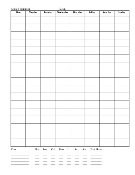 Blank Weekly Work Schedule Template Images Free Daily Work Hot Sex Picture