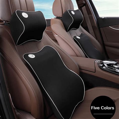 Universal Car Pillow Set Memory Cotton Car Headrest Neck Support Pillow Car Lumbar Back Support