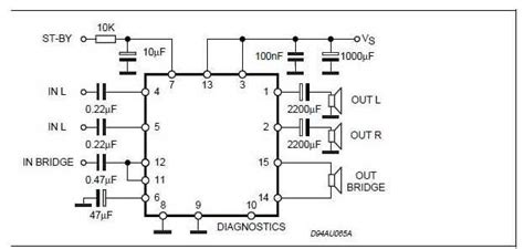 In order to block dc current flow, we used a capacitor of 1uf mkt type. Tda7377 Subwoofer Circuit - Circuit Diagram Images