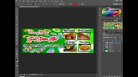 Cara Mudah Desain Banner Warung Makan Di Photoshop Youtube