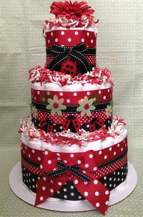 Without them, let's just say that your meal will. Modern Red Ladybug Diaper Cake for Baby Shower Centerpiece ...