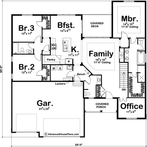 1 Story Craftsman House Plan | Sellhorst | Garage house plans, Craftsman house plans, House plans