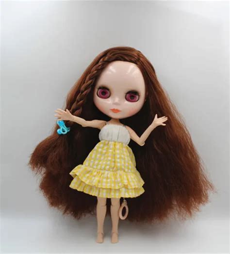Blygirl Blyth Doll Coffee Brown Hair Nude Doll Joint Body Joint Bl Diy Doll Can Change