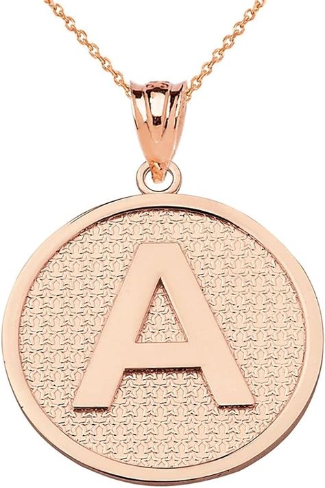 Solid 14k Rose Gold Initial Letter A Pendant Necklace 22 Amazonca