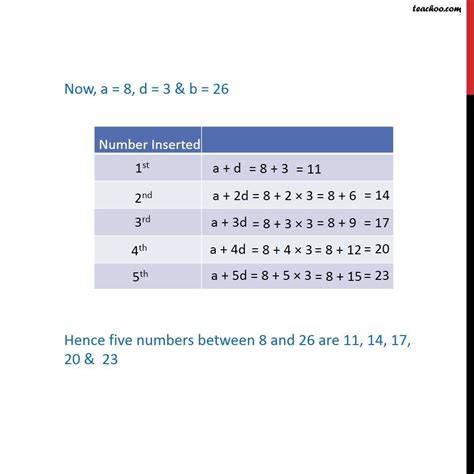 Question 14 Insert Five Numbers Between 8 26 Such That
