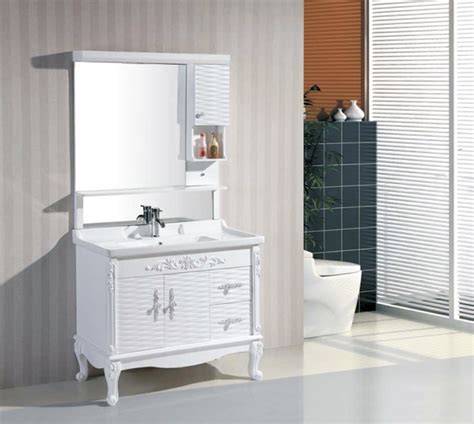 Factory Directly Sell Modern Furniture Mirror White Vanity Pvc Bathroom