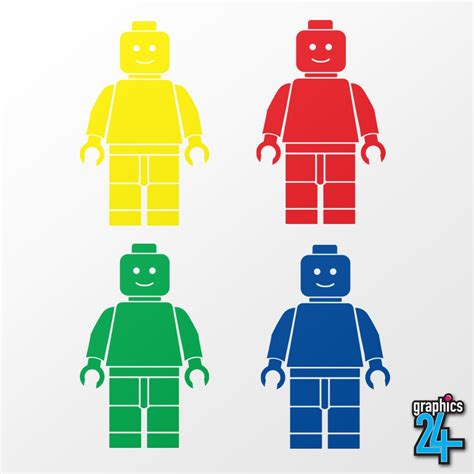 4 X Lego Man Set Children S Vinyl Wall Art Sticker Decal 280mm Lego