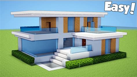Minecraft How To Build A Small Easy Modern House Tutorial
