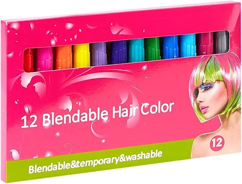 Hair Chalk For Adult Kids A Box Of 12pc12 Color Disposable Temporary