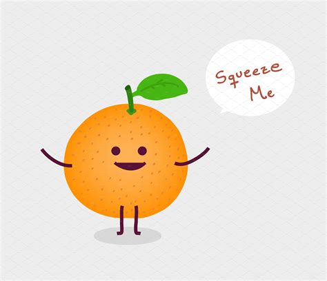 Funny Orange Squeeze Cartoon Custom Designed Illustrations Creative