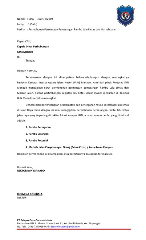 Contoh Surat Permohonan Izin Penggunaan Tempat Parkir Delinewstv