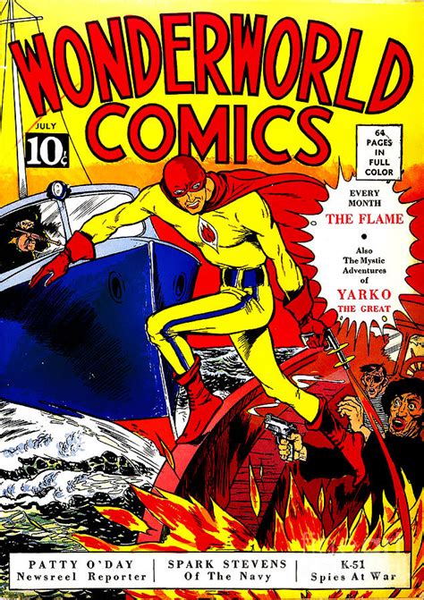 Classic Comic Book Cover Wonderworld Comics The Flame 1028 Photograph By Wingsdomain Art And