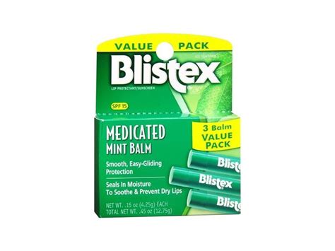 Blistex Medicated Mint Lip Balm 3 Pack Ingredients And Reviews