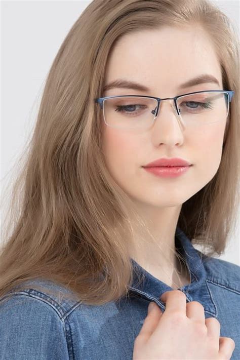 Furox Rectangle Navy Frame Eyeglasses Eyebuydirect Stylish