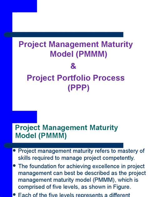 Project Management Maturity Model Pmmm And Project Portfolio Process