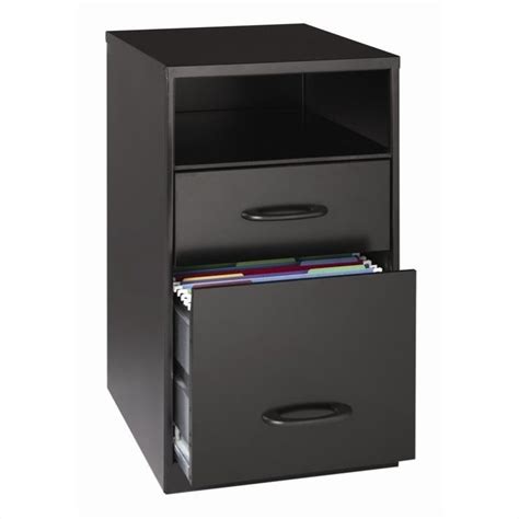 This lateral file cabinet features 2 drawers on full extension tracks. Space Solutions 18" 2 Drawer Organizer Black - 18505