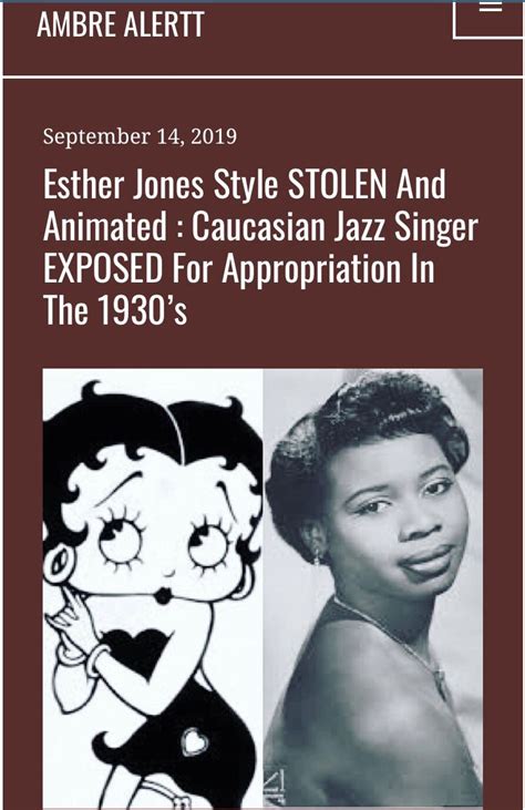 Esther Jones Style Stolen And Animated Caucasian Jazz Singer Exposed